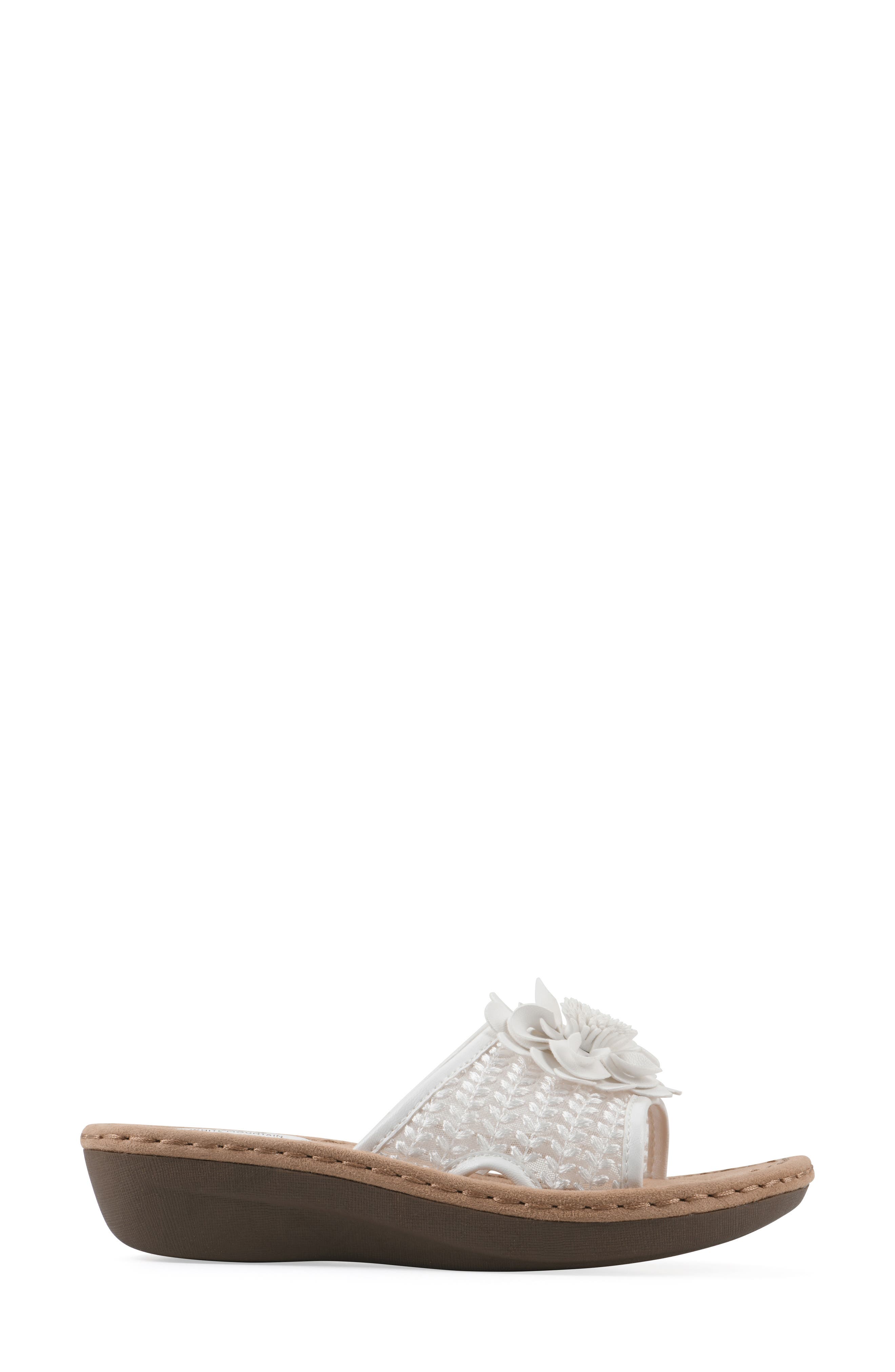 Chill 2 Wedge Slide Sandal - Wide Width Available, Alternate, color, WHITE/ FABRIC