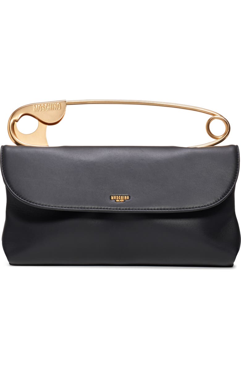 Moschino Safety Pin Top Handle Bag, Main, color,
