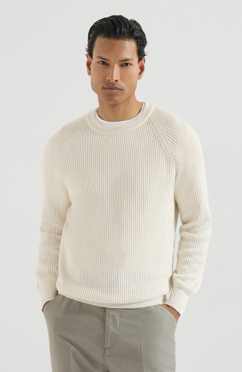 Brunello Cucinelli English Rib knit sweater, Main, color, Panama