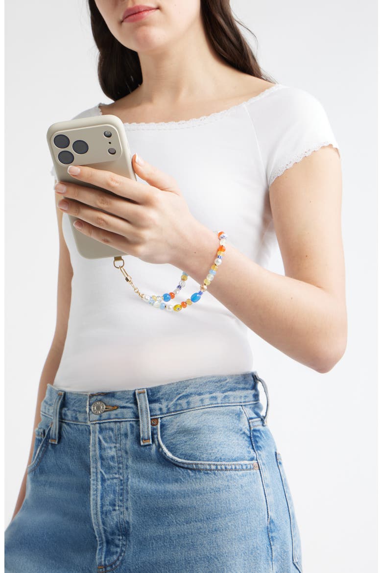 Beaded Phone Strap, Alternate, color, WHITE MULTI- GOLD