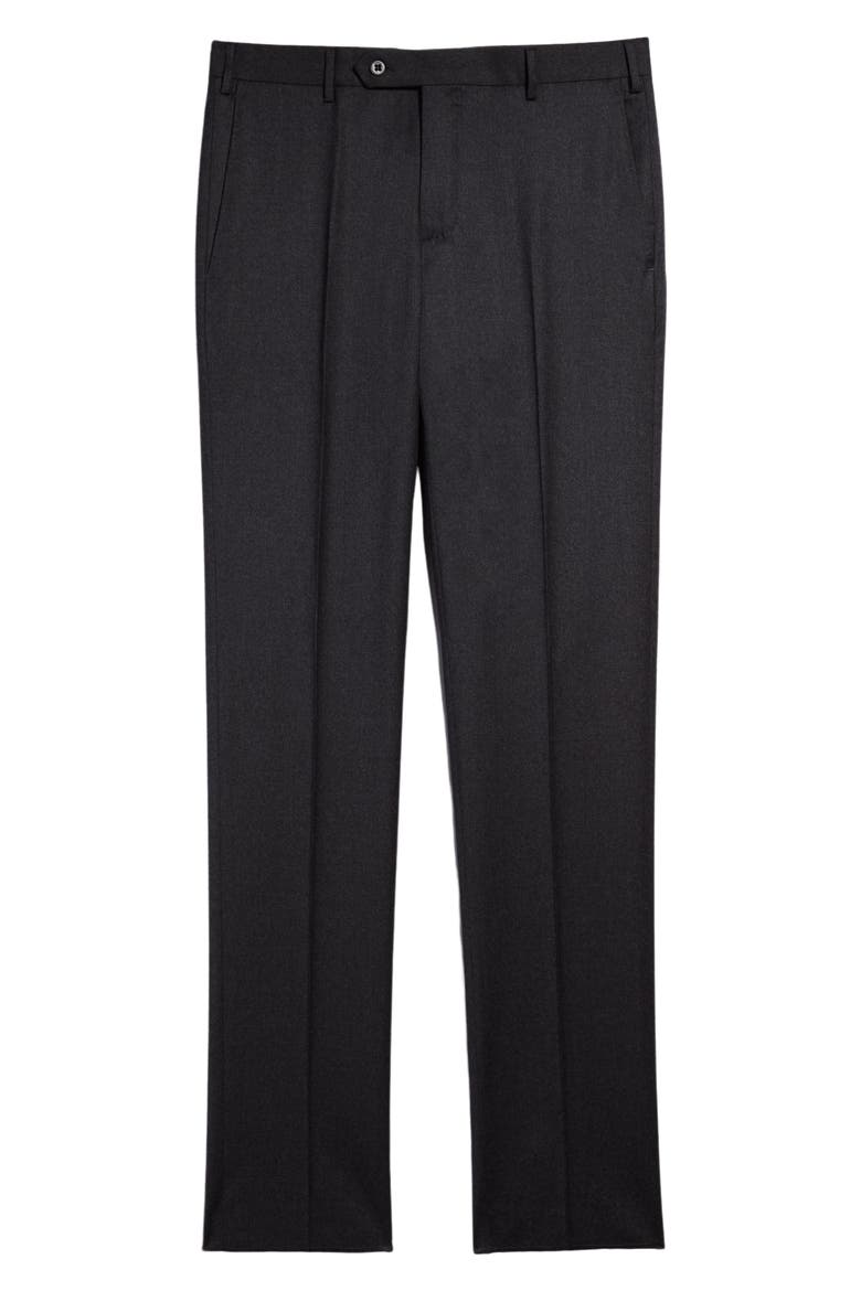 Parker Flat Front Stretch Wool Flannel Trousers (Nordstrom Exclusive), Alternate, color, DARK GREY