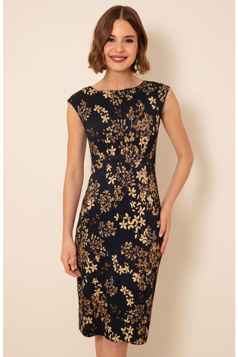 Pippa Dress Petite, Alternate, color, Golden Blossom