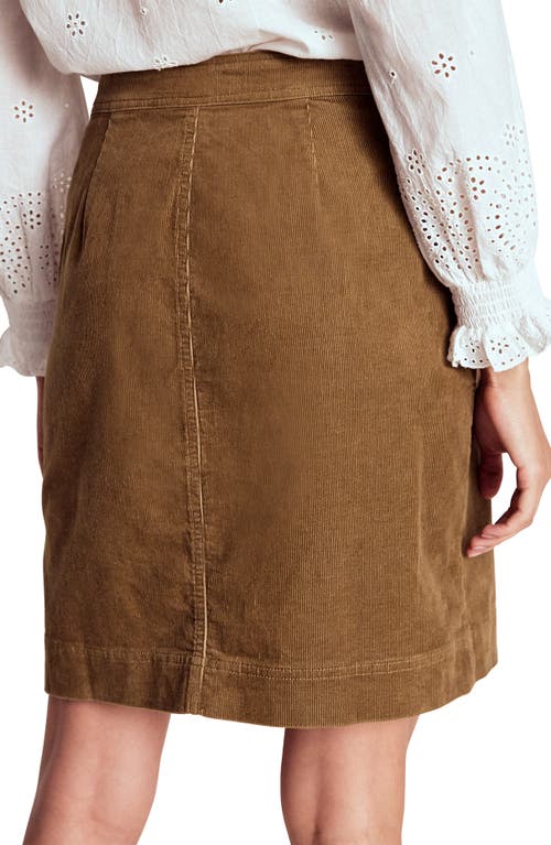 Boden Celia Stretch Cotton Corduroy Skirt In Brown