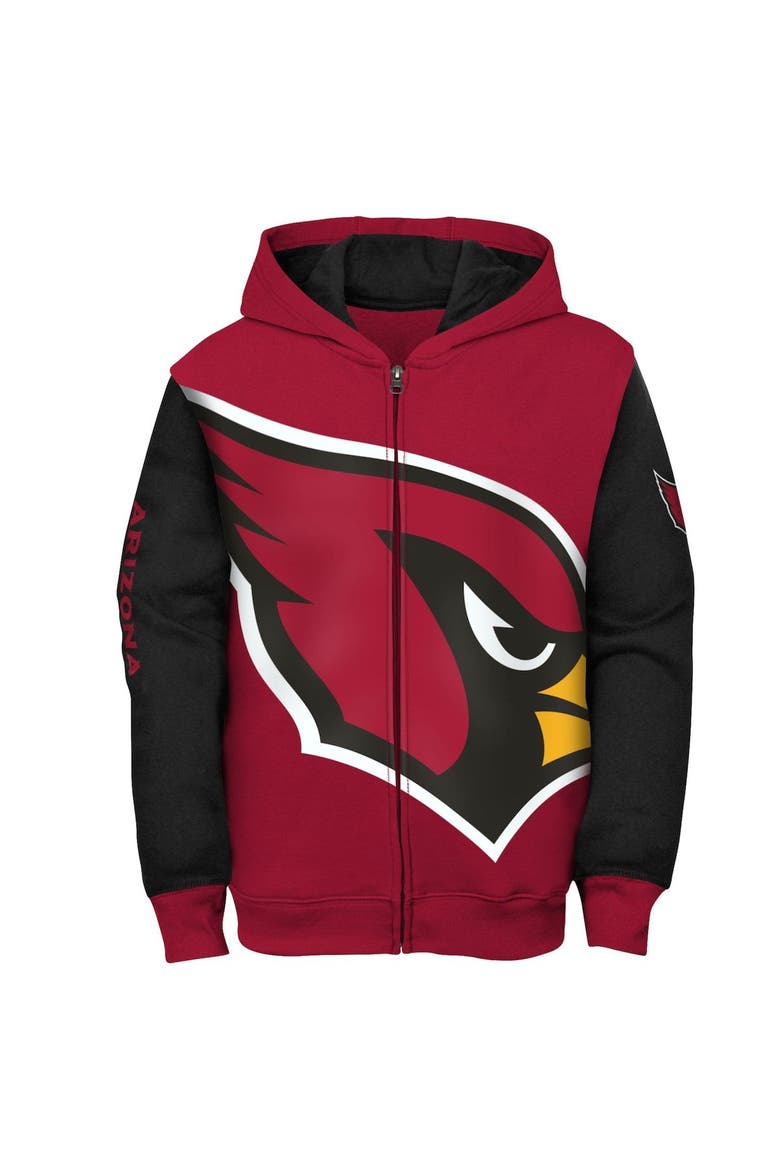 Youth Cardinal/Black Arizona Cardinals Poster Board Full-Zip Hoodie, Alternate, color, Cardinal