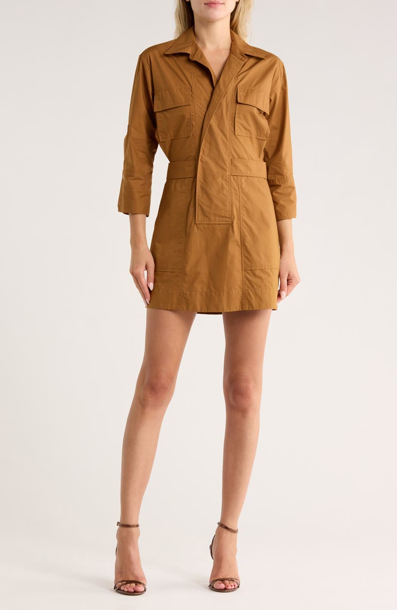 A.L.C. Evan Cotton Shirtdress, Main, color, Copper