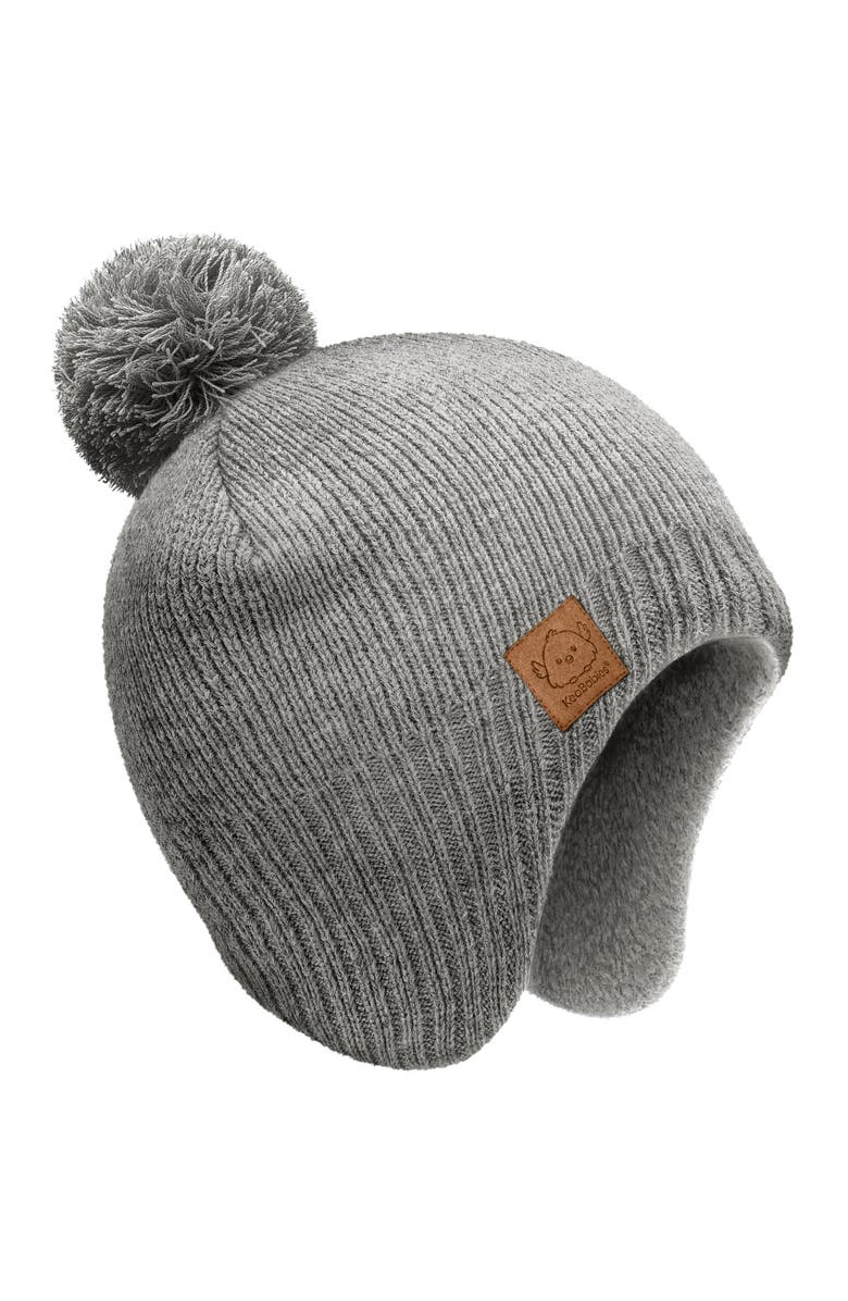 KeaBabies Muff Knitted Beanie, Main, color, Gray