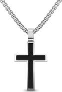 EDFORCE Men's Inlay Cross Pendant Necklace