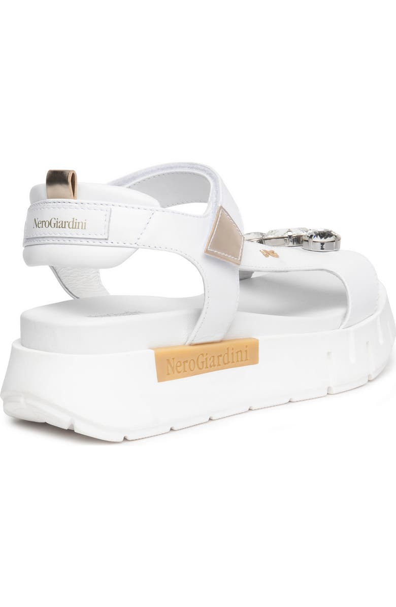 NeroGiardini Ankle Strap Platform Sandal, Alternate, color, White