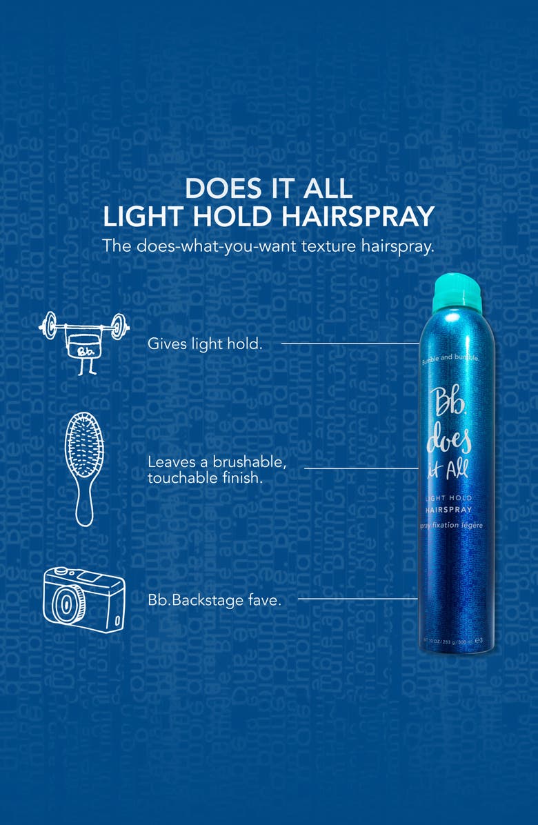 Bumble and bumble. Does It All Light Hold Hairspray, Alternate, color, 