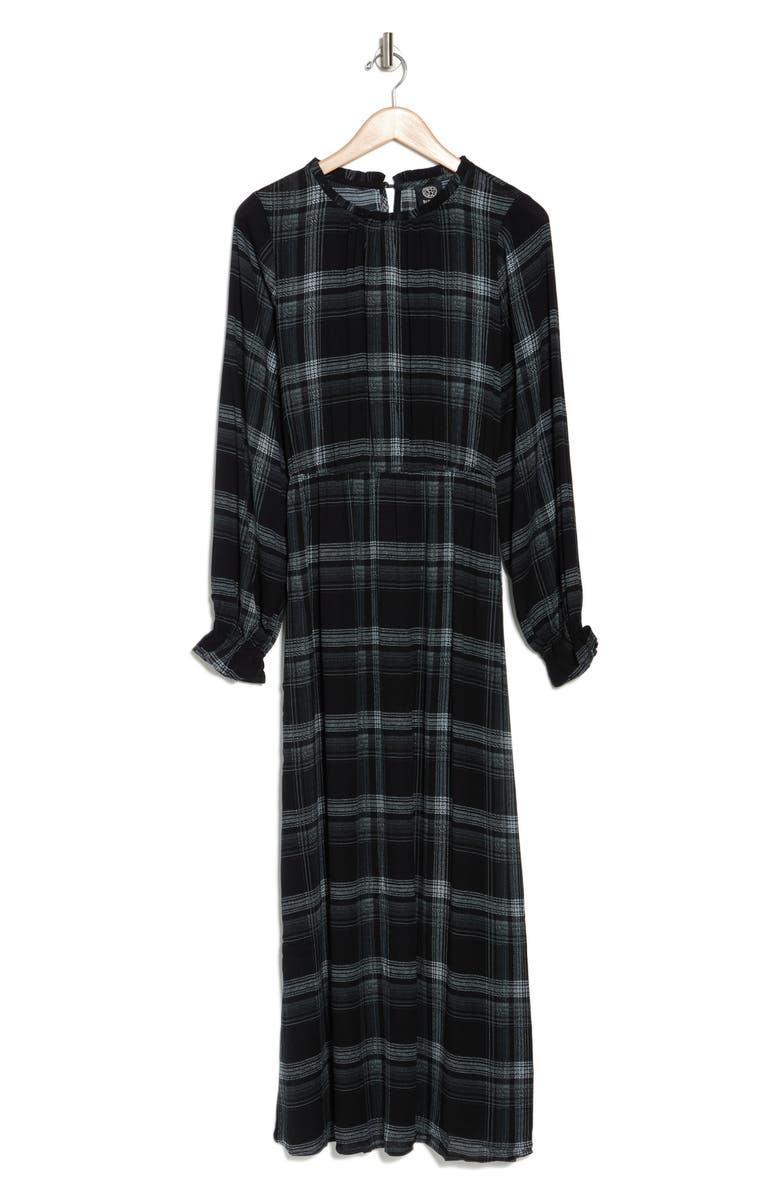 Bobeau Floral Print Ruffle Long Sleeve Ankle Length Dress, Alternate, color, 