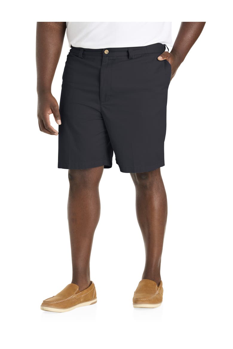 Big & Tall Waist-Relaxer Cotton Shorts, Main, color, BLACK