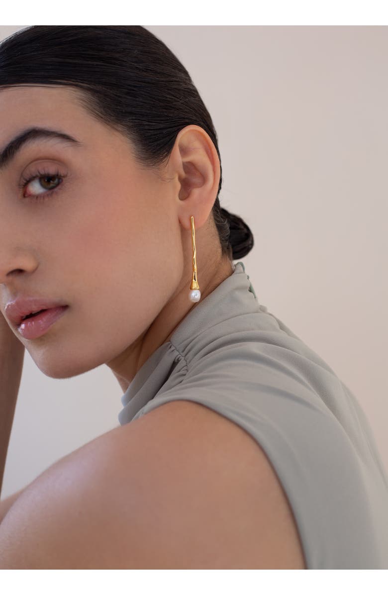 Zynnia Collective Long Bud Earrings, Alternate, color, Gold