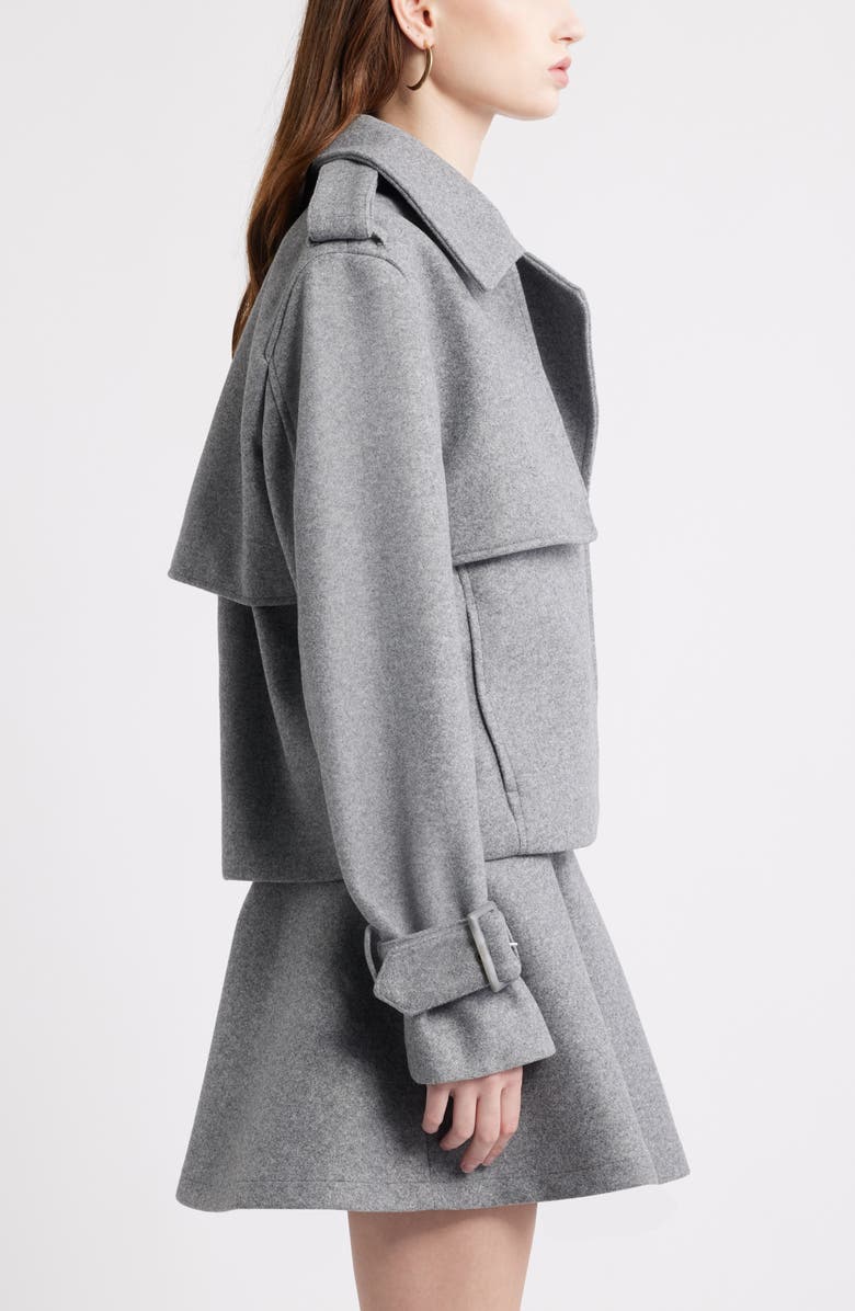 Treasure & Bond Crop Trench Coat, Alternate, color, Grey Dark Heather