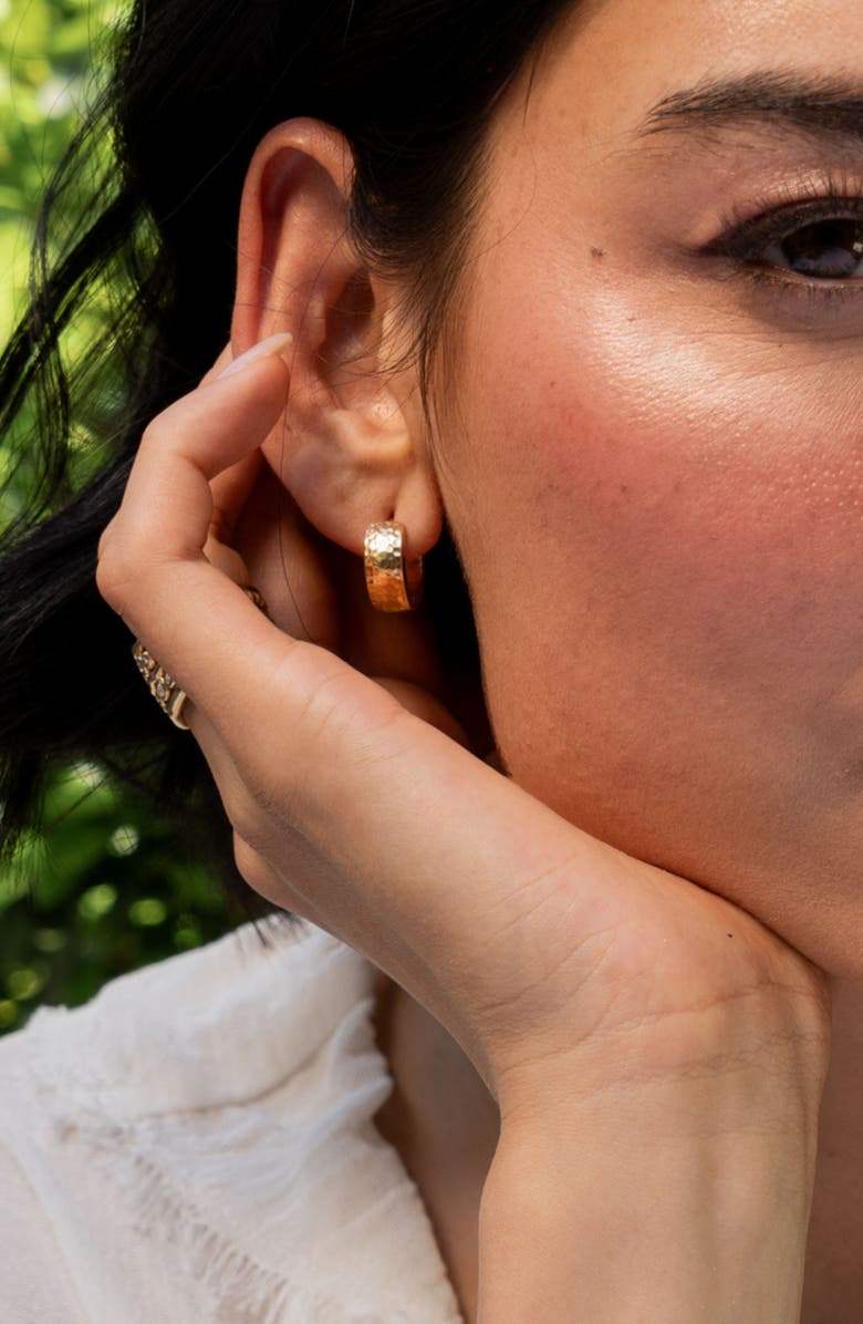 Dower & Hall Chubby Nomad Huggie Hoops, Alternate, color, Yellow Gold Vermeil