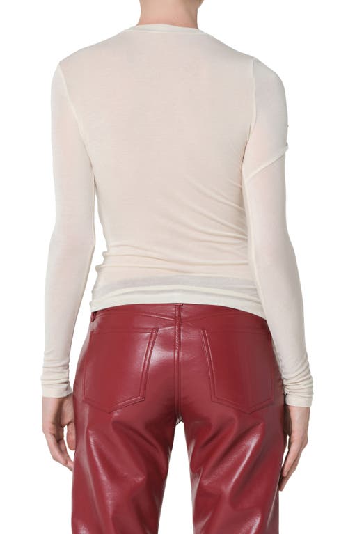 Agolde Lissa Twist Front Long Sleeve T-shirt In Neutral