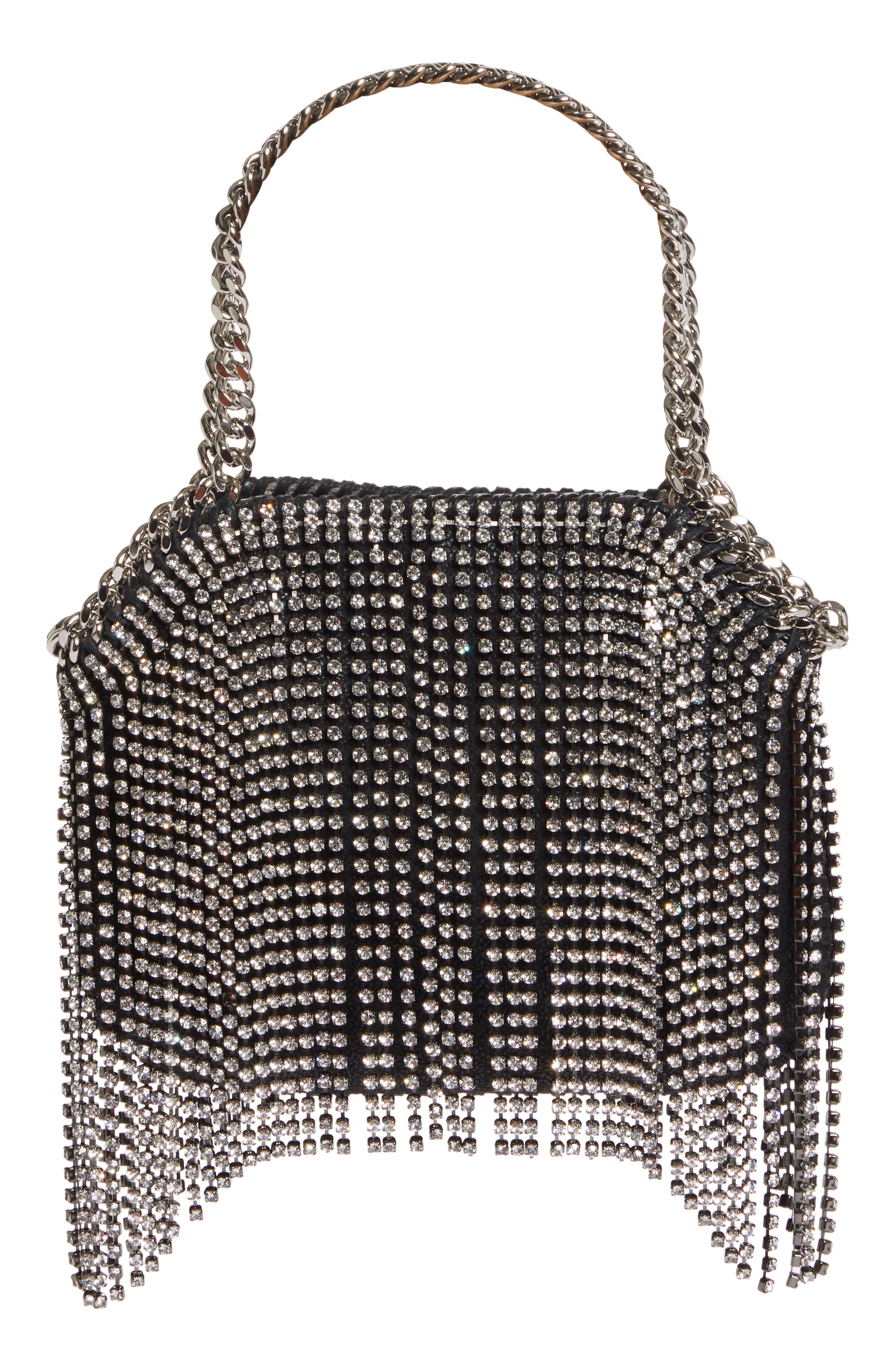 Stella McCartney Mini Falabella Crystal Fringe Shoulder Bag, Alternate, color, 