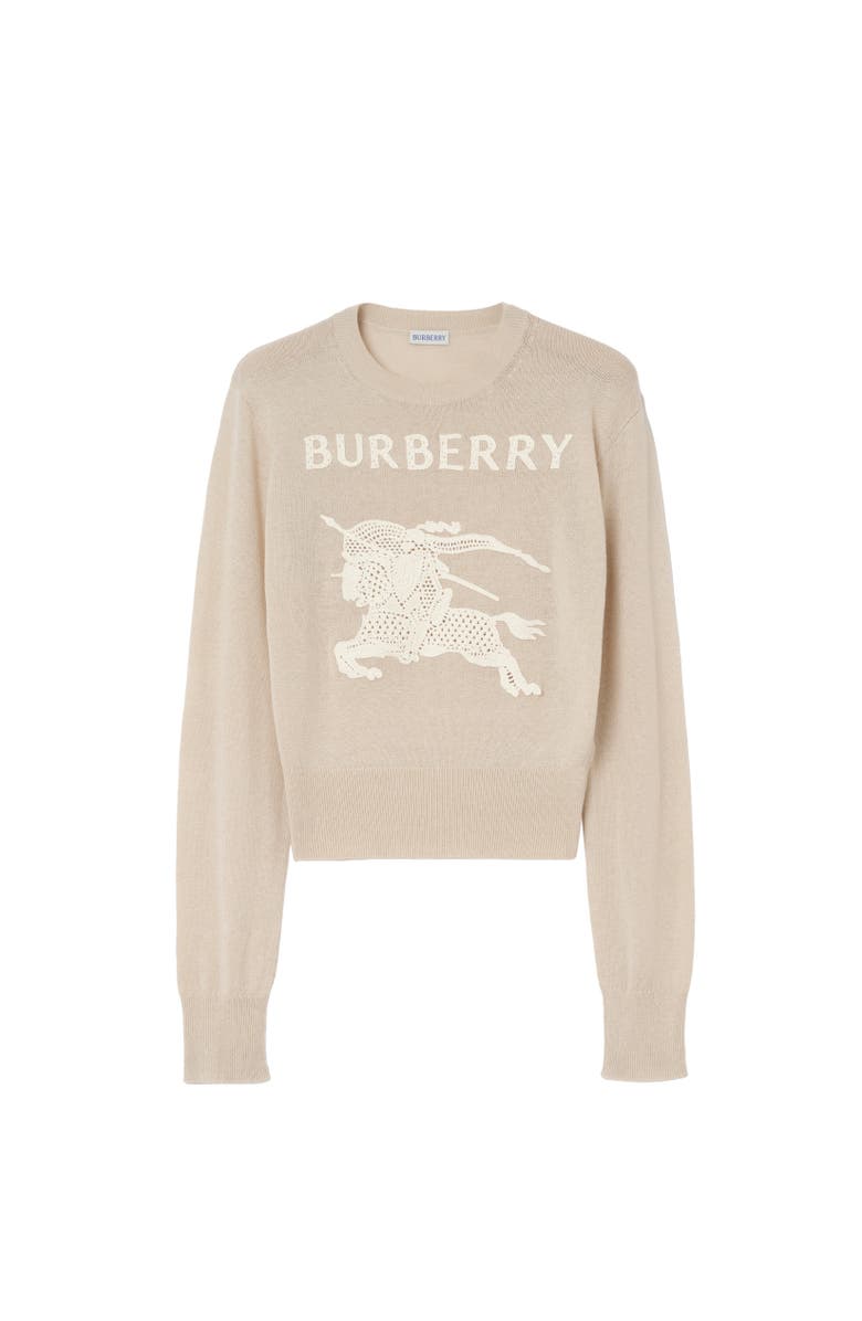 Burberry Knight Cotton Wool Sweater, Alternate, color, Easel Beige