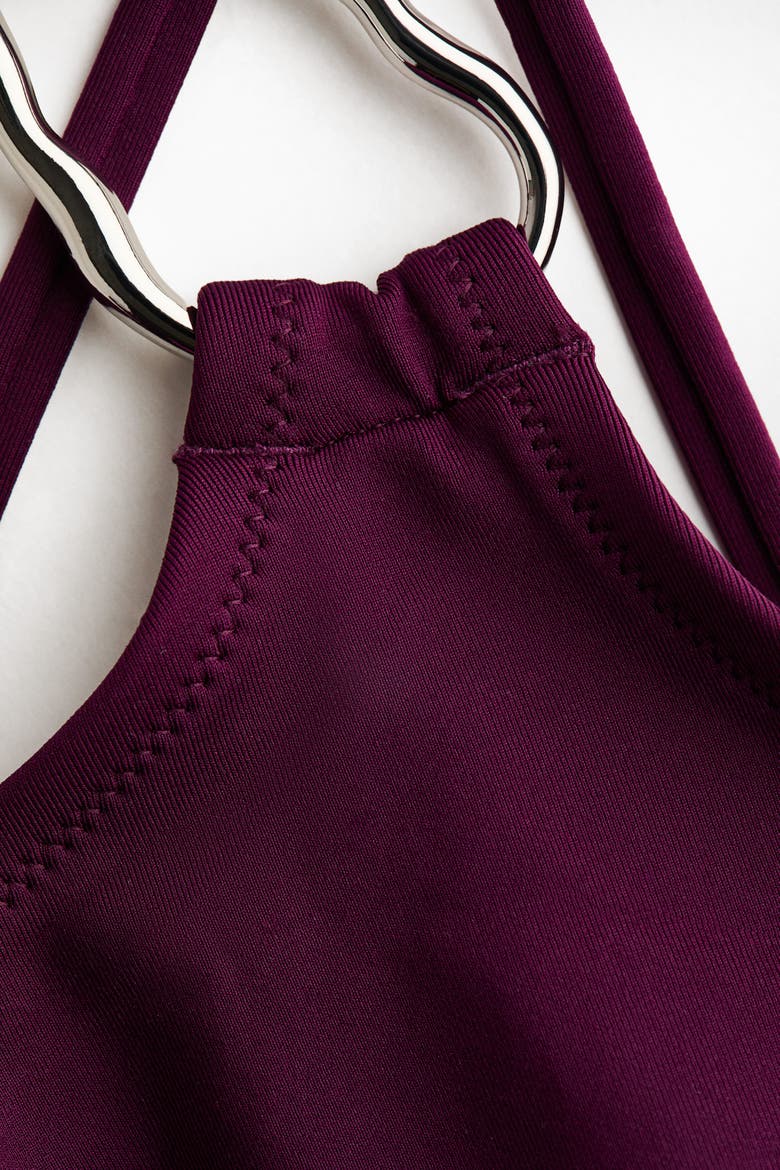Padded One-shoulder Bikini Top, Alternate, color, Dark purple