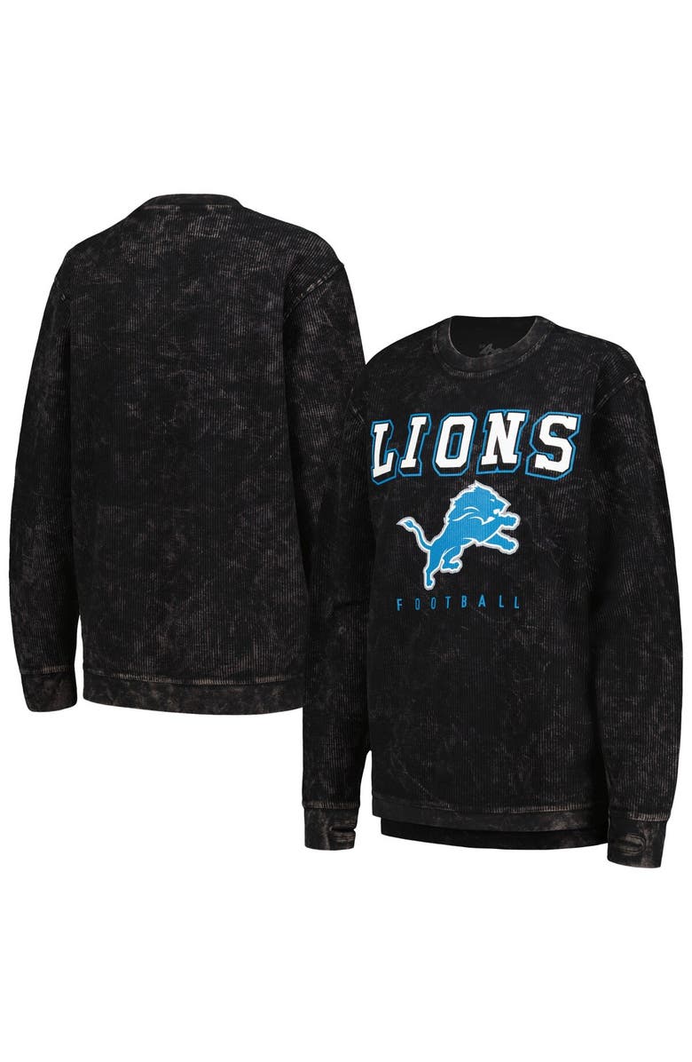 G-III 4HER BY CARL BANKS Women's G-III 4Her by Carl Banks Black Detroit Lions Comfy Cord Pullover Sweatshirt, Main, color, Black