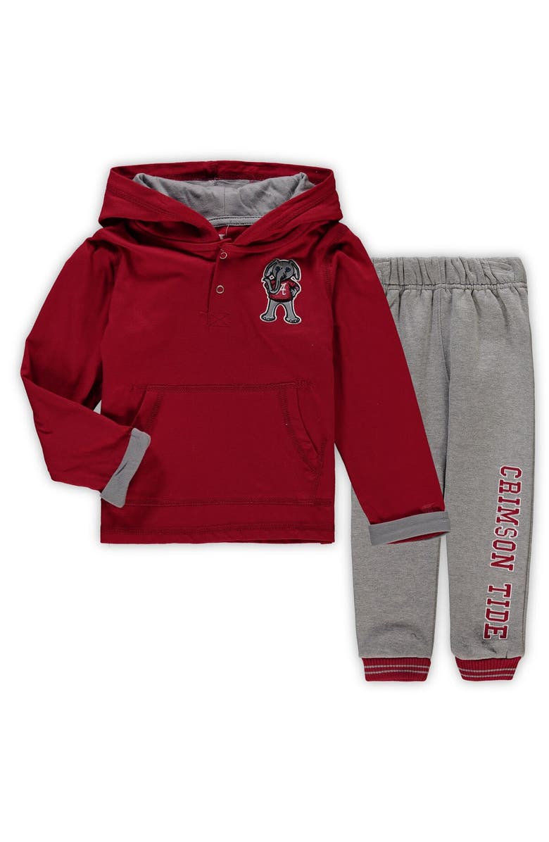 COLOSSEUM Toddler Colosseum Crimson/Heathered Gray Alabama Crimson Tide Poppies Hoodie and Sweatpants Set, Main, color, Crimson