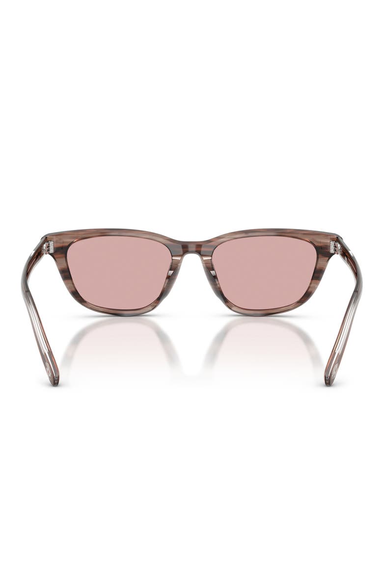 52mm Cat Eye Sunglasses, Alternate, color, STRIATED BROWN / LIGHT VIOLET
