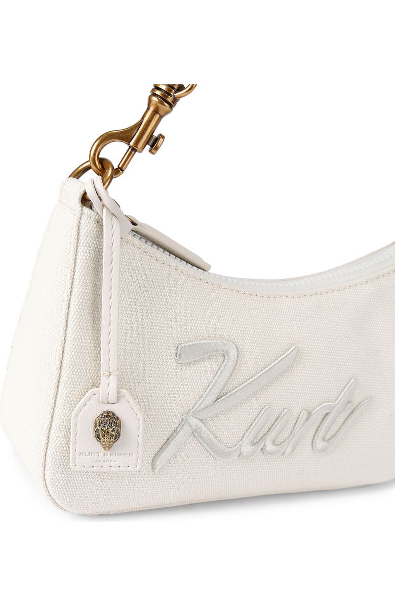 Kurt Geiger London Small Kurt Cotton Canvas Crossbody Bag, Alternate, color, White