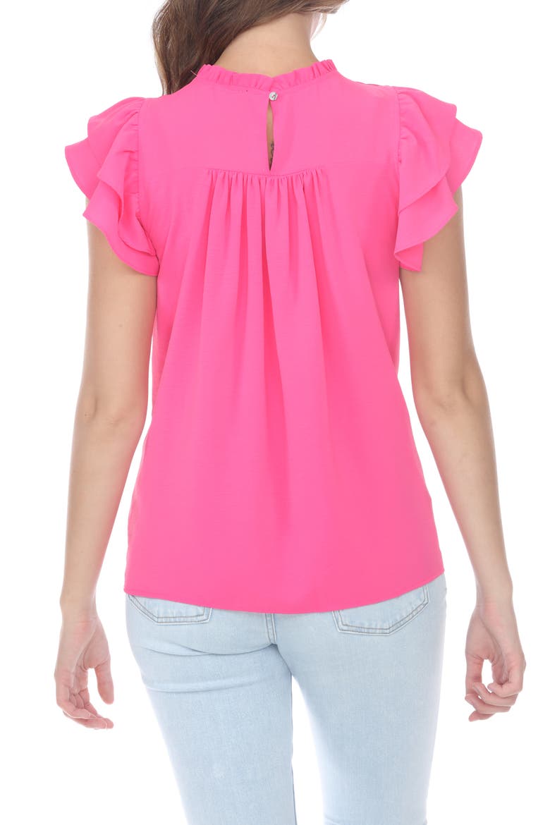 Ruffle Pleated Shirt, Alternate, color, FUCHSIA