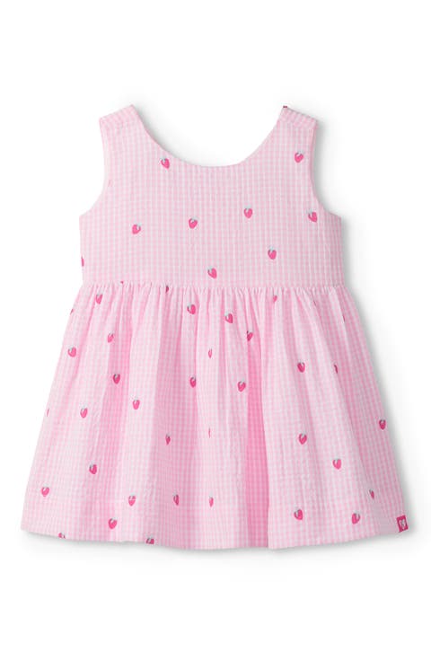Kids' Teeny Berries Gingham Cotton Seersucker Dress (Baby & Toddler)