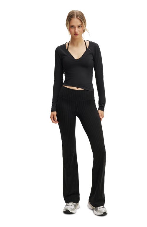 Cotton On Body Active Ultra Soft Plunge Front Long Sleeve In Black