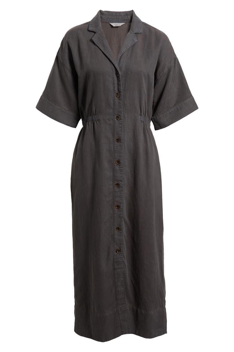 Topanga Midi Shirtdress, Alternate, color, WASHED BLACK