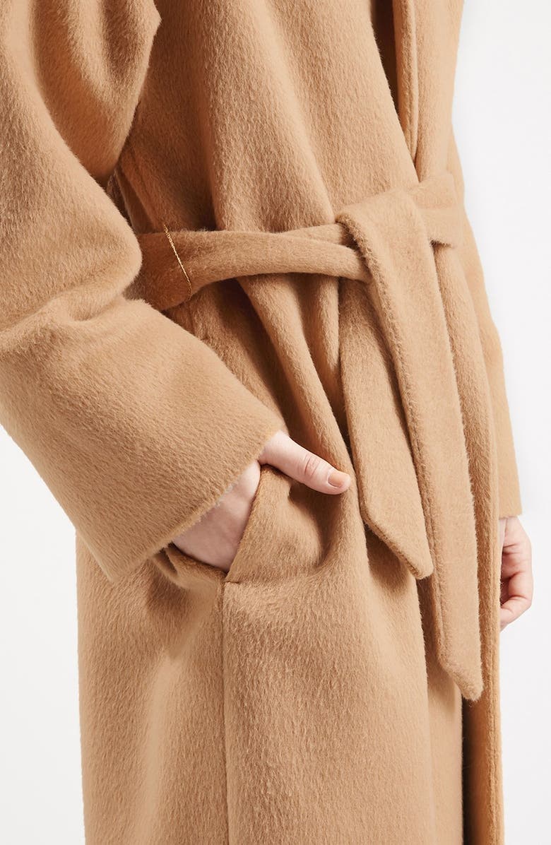 Topshop Long Belted Coat, Alternate, color, 