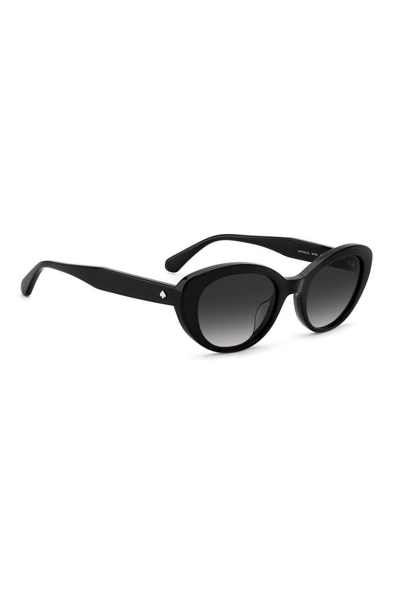 crystals 51mm round sunglasses, Alternate, color, BLACK / GREY SHADED