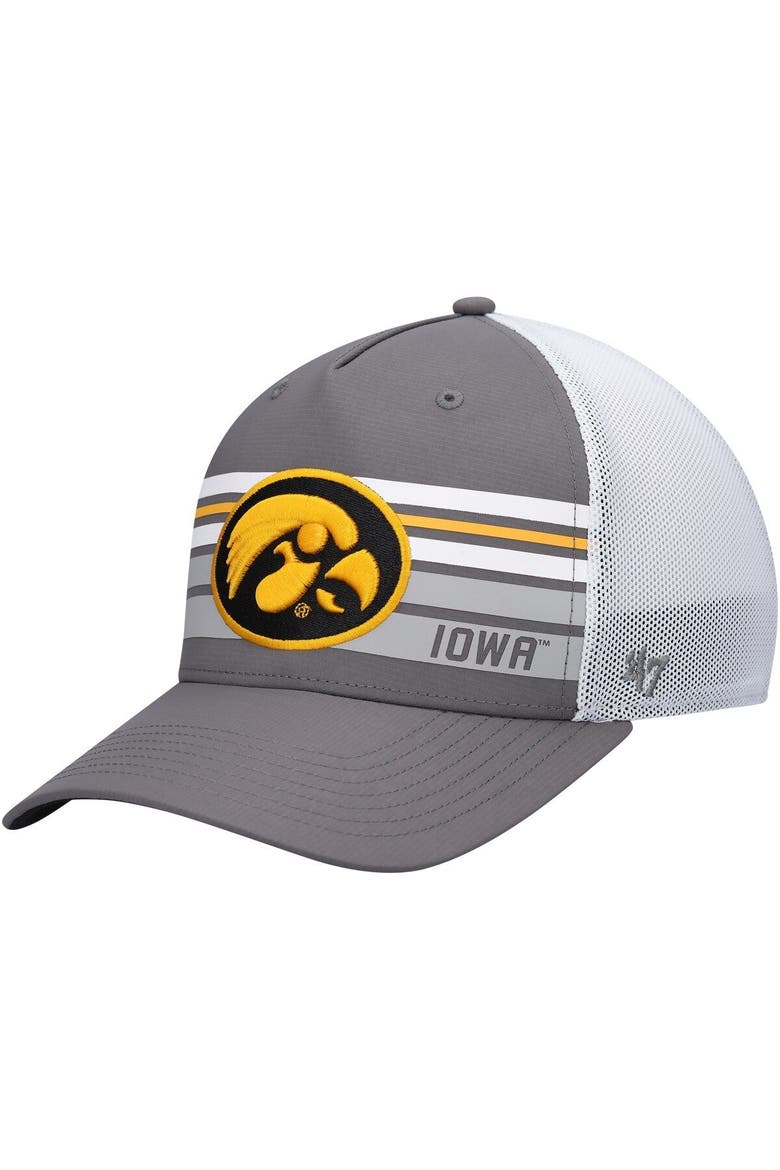 Men's '47 Charcoal Iowa Hawkeyes Brrr Altitude Trucker Adjustable Hat, Main, color, Charcoal