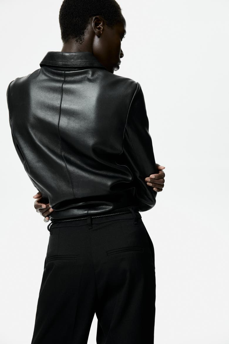 Straight-leg Pants With Belt, Alternate, color, Black