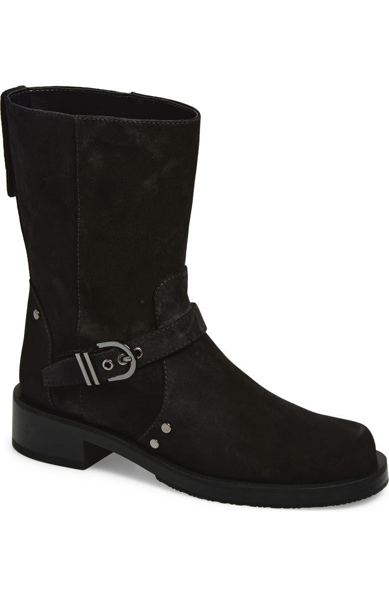 Stuart Weitzman Maverick Bootie, Main, color, Black Suede
