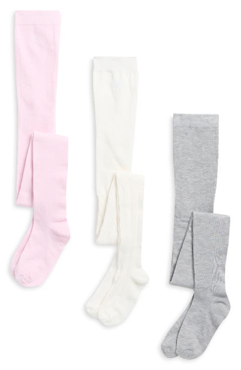 Kids' 3-Pack Cable Knit Sweater Tights
