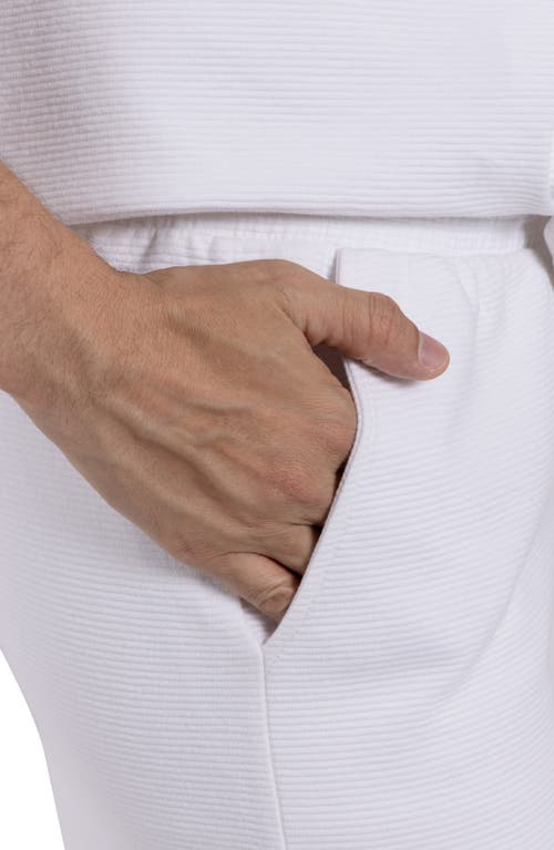 Spring + Mercer Textured Golf Shorts In White
