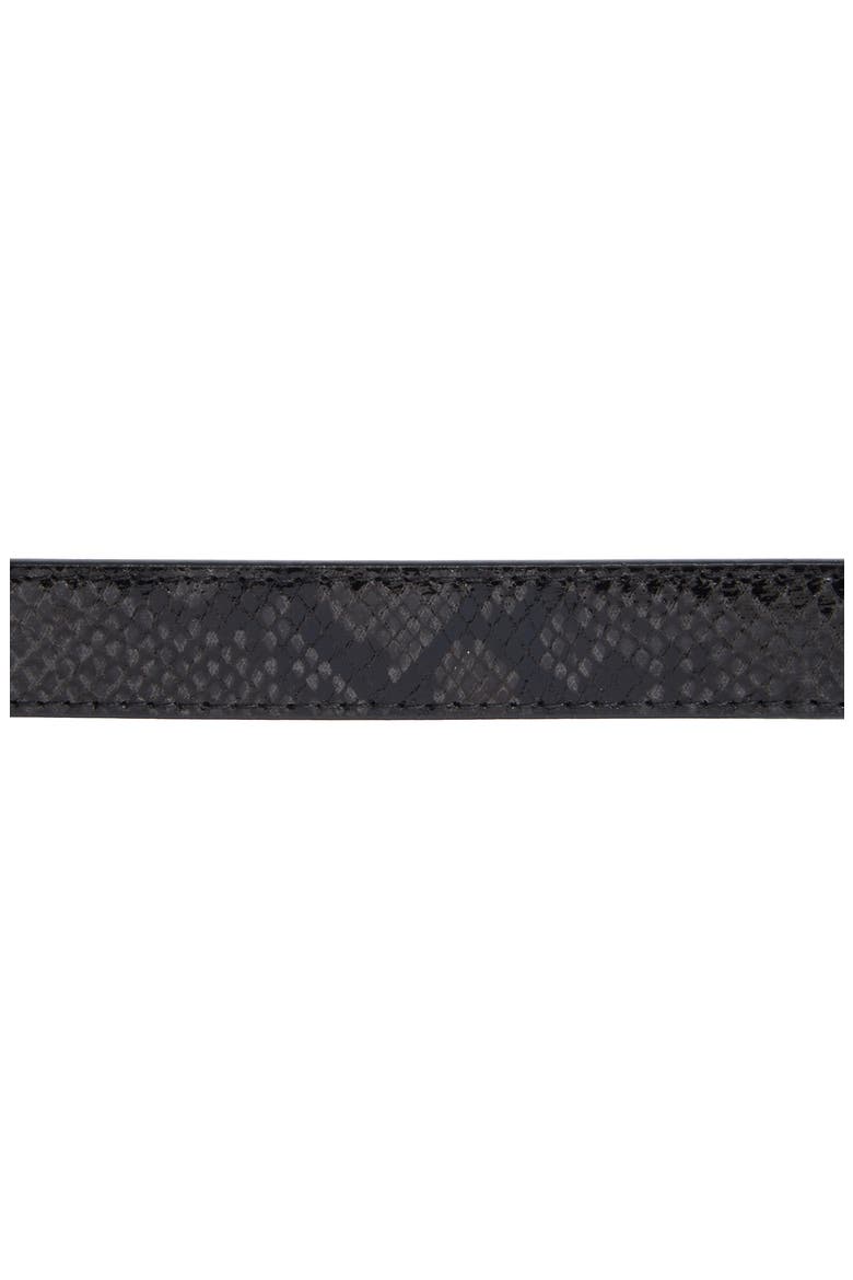 Snakeskin Embossed Belt, Alternate, color, BLACK SNAKE
