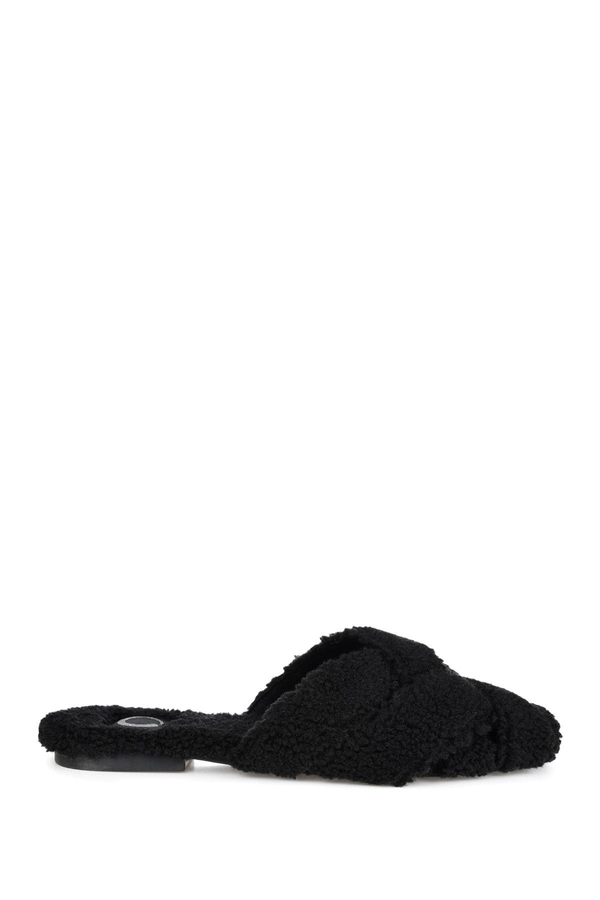 Journee Collection JOURNEE Sereena Faux Fur Slipper, Alternate, color, Black