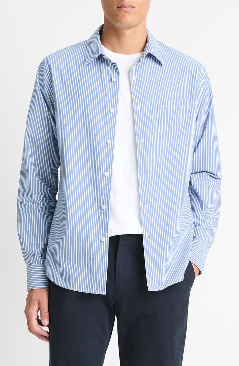 Vince Playa Stripe Poplin Button-Up Shirt, Main, color,