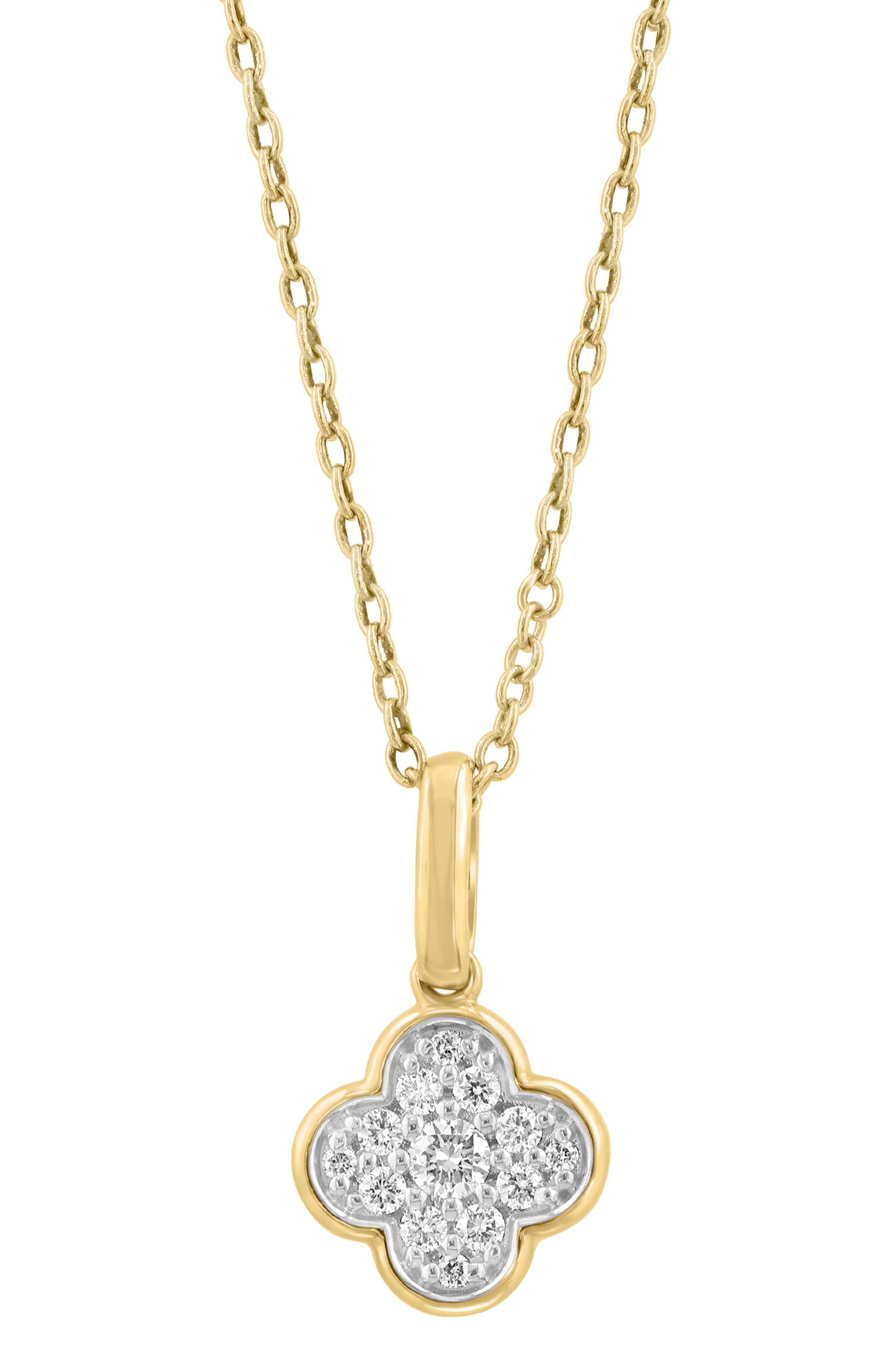 EFFY Diamond Clover Pendant Necklace
