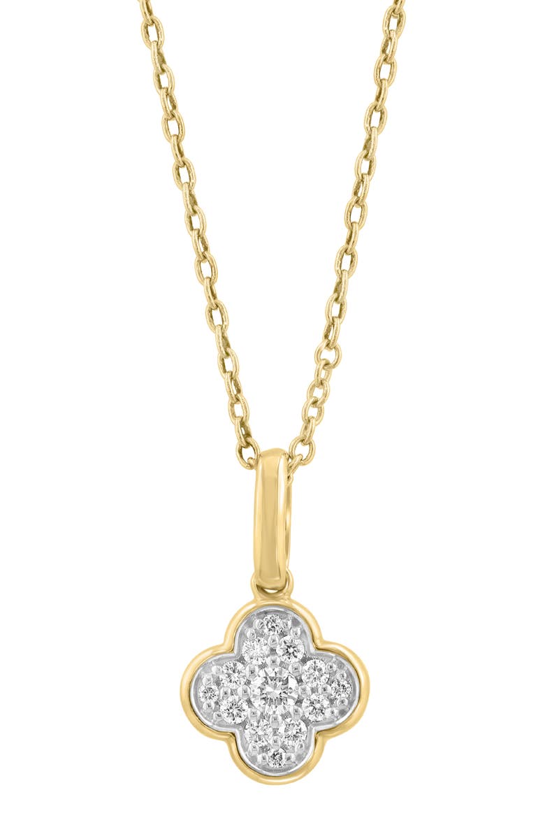 Diamond Clover Pendant Necklace, Main, color, WHITE