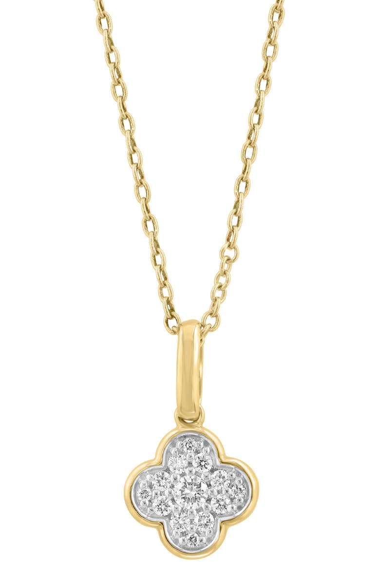 EFFY Diamond Clover Pendant Necklace, Main, color, White