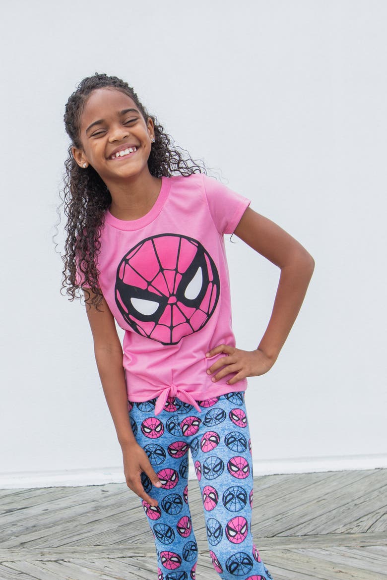 Spider-Man T-Shirt & Leggings Set, Alternate, color, Spider-Man Pink