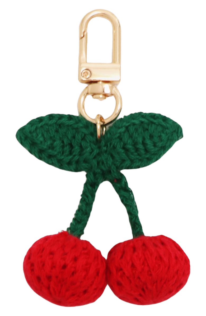 Petit Moments Knit Fruit Keychain, Main, color, Cherry