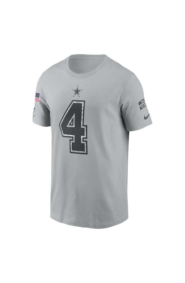 Nike Men's Nike Dak Prescott Gray Dallas Cowboys 2024 Salute To Service Name & Number T-Shirt, Alternate, color, 