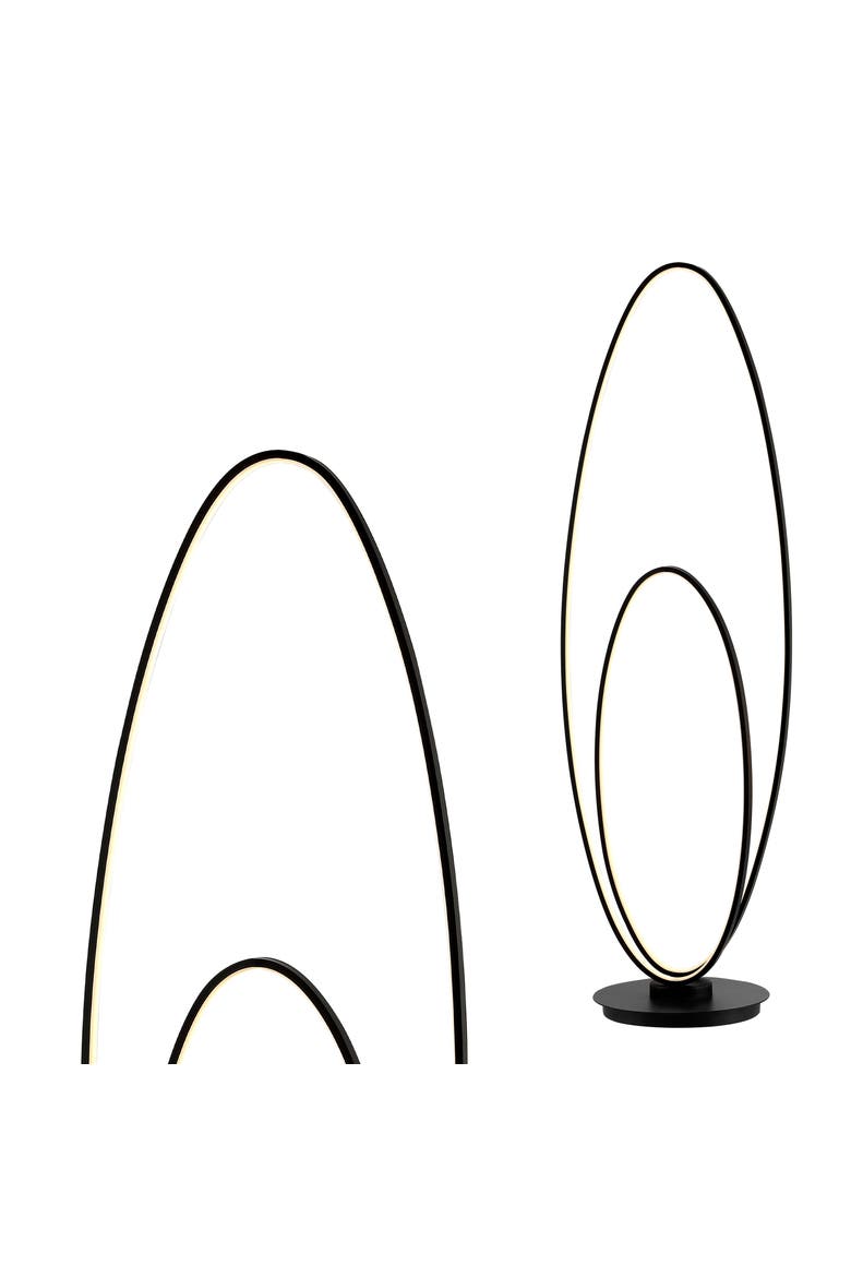Looper Metal Modern Contemporary Oval Dimmable Integrated LED Floor Lamp, Alternate, color, Black