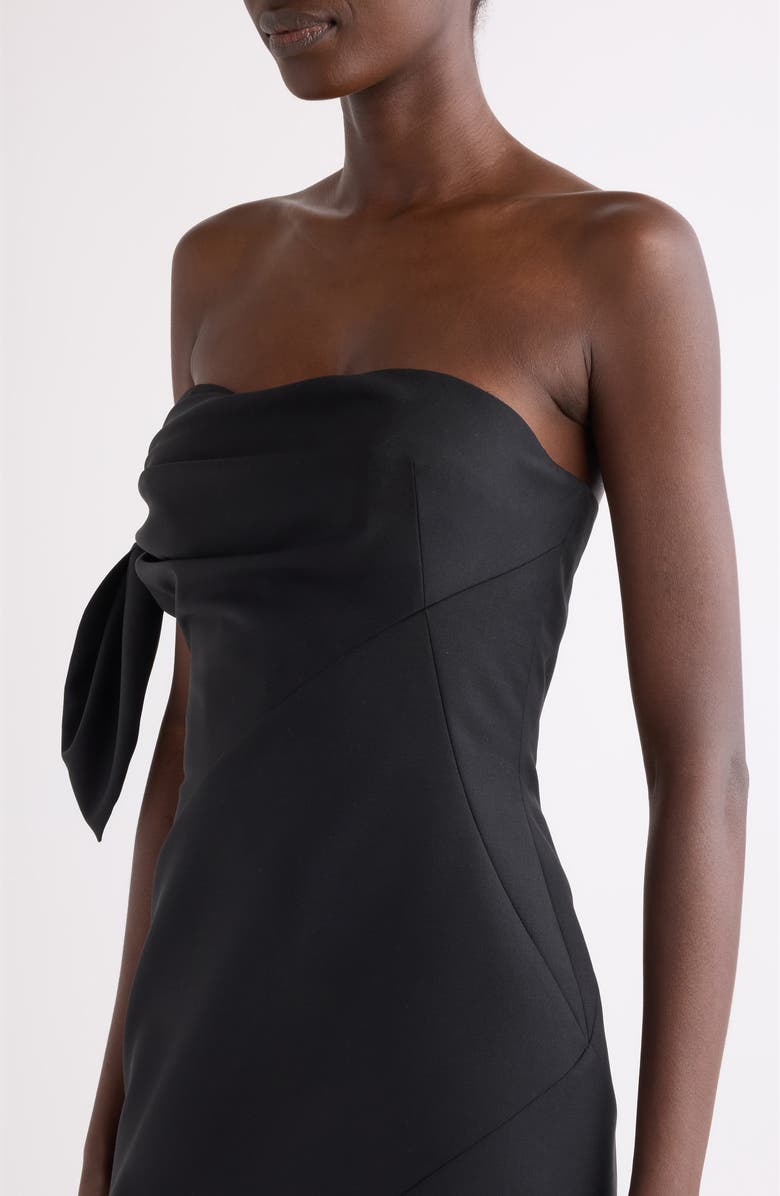 Givenchy Bow Bustier Wool & Mohair Minidress, Alternate, color, Black