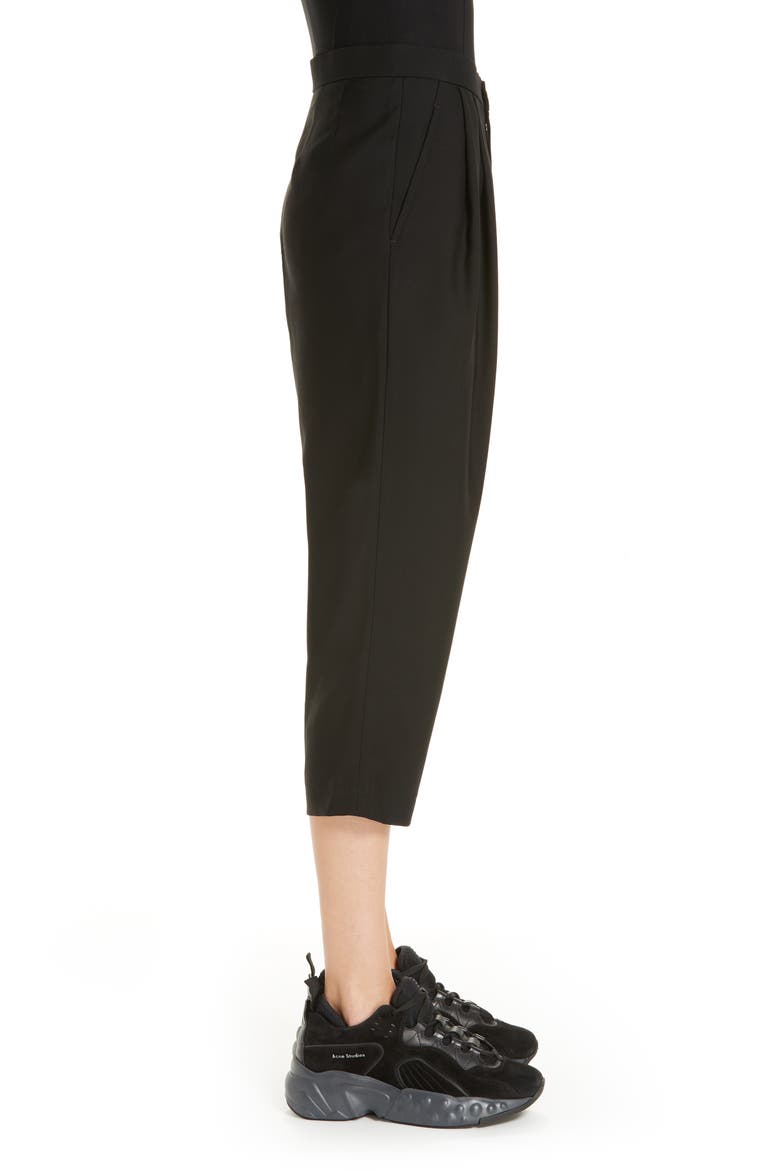 Pleated Wool & Cashmere Pants, Alternate, color, BLACK
