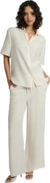 Onia Crinkle Wide Leg Drawstring Pant